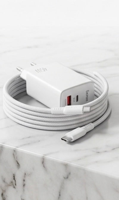 Geman Fast Charger 45W with Cable & Dual USB Ports