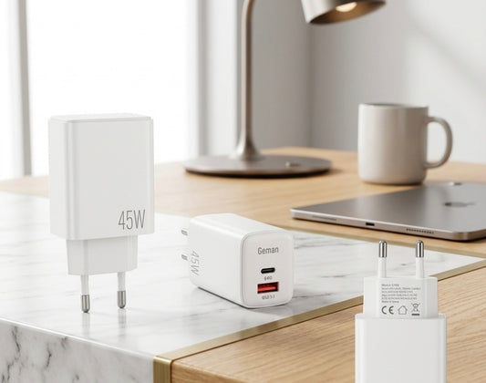 Geman Fast Charger 45W with Cable & Dual USB Ports