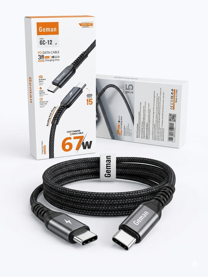Geman 67W Type-C to Type-C cable for super fast Charging