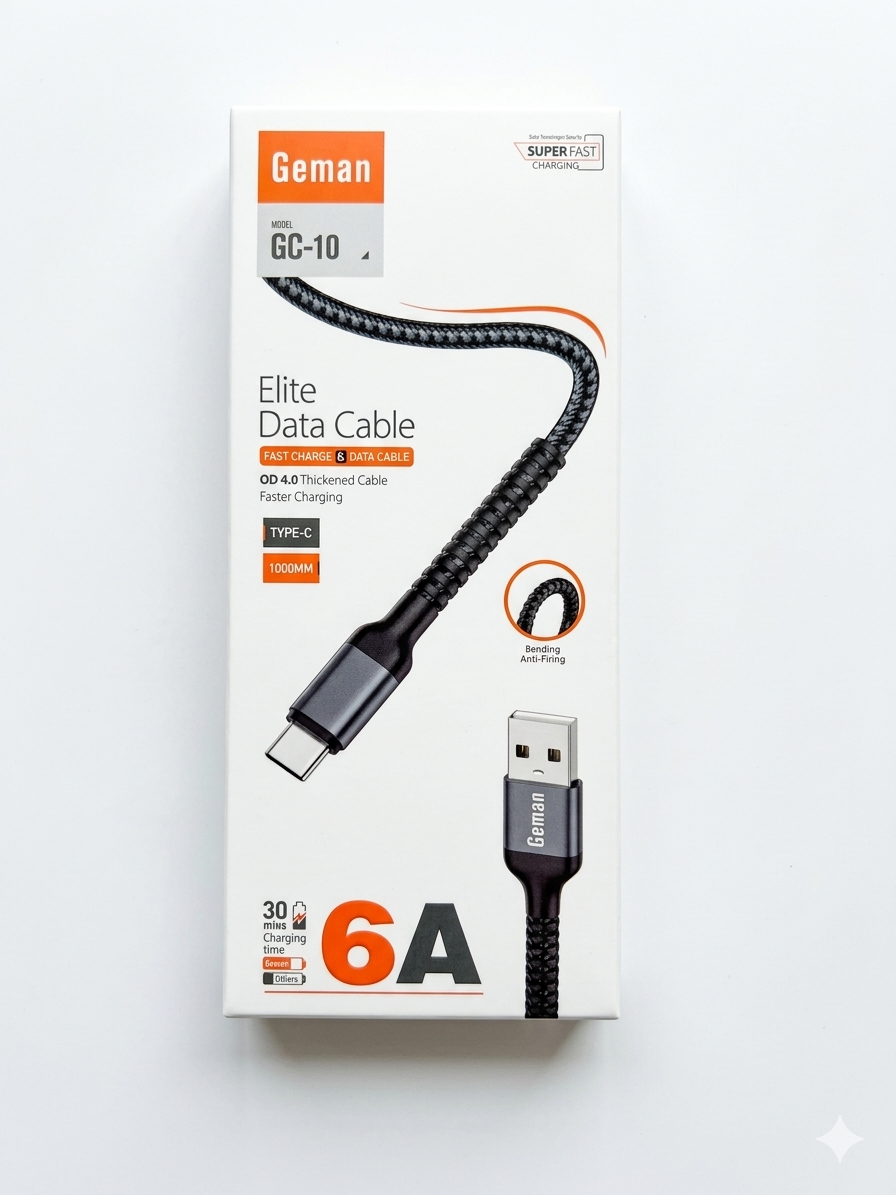 Geman 6A Super Fast Charging Elite USB Type-C Data Cable
