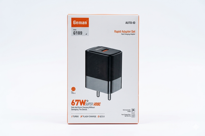 67W Super Fast Charger G189 – Type-C Turbo Flash Charger for Android & iPhone