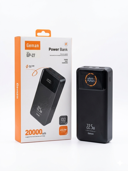 Geman Power Bank 20000mAh GP-27 – Fast Charging Portable Bank