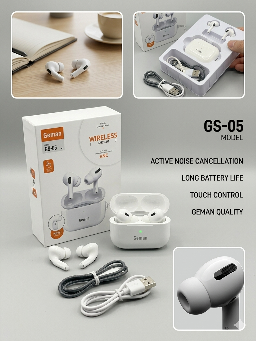 Geman Wireless Earbuds Pro - ANC + Long Battery